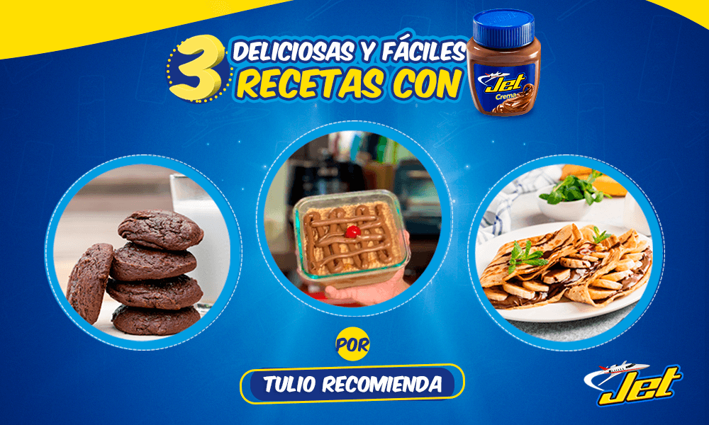 3 recetas con jet crema Chocolates Jet